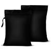 Dunkwckore 2 Pezzi Sacco Biancheria Sporca, 40 x 50 cm Tessuto Oxford Impermeabile Sacchetto Organizer Riutilizzabile Wet Bag con Zip per Abbigliamento Sportivo, Spiaggia, Costumi da Bagno, Gym (Nero)