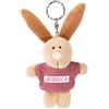 Nici 44626 - Portachiavi a Forma di Coniglio con Maglietta Jessica, 10 cm, Colore: Beige