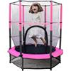 Maycoly Trampolino per Bambini Ø140 cm, Tappeto Elastico Bambini da Esterno e da Interno, con Rete e Cusicnetti Antiscivolo, Trampolino Divertente e Fitness per Bambini, Portata Massima 45 kg,giallo verde