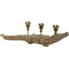 Home ESPRIT Statuetta decorativa dorata candelabro 42,5 x 12,5 x 11,5 cm