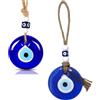 LiJuanWang Occhio turco,2 pezzi Portafortuna,Evil Eye Wall Hanging Decorazione da Parete,Amuleto Dell'occhio Diabolico,Talismani,Good Luck Ornament,occhi di vetro da appendere