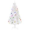 HOMCOM Albero di Natale Bianco 180cm con Addobbi e 930 Rami, Albero di Natale Artificiale in PVC|Aosom