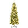 HOMCOM Albero di Natale 180cm Innevato con 240 Luci LED e 618 Rami con Base in Acciaio|Aosom