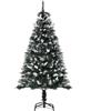 HOMCOM Albero di Natale Innevato con Bacche Decorative Bianche, Base Rimovibile Pieghevole, 378 Rami, Φ75x150cm, Verde|Aosom