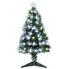 HOMCOM 90cm Albero di natale artificiale, rami 90 con luce a LED fibre ottiche, base pieghevole rimovibile, verde|Aosom