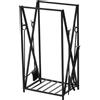 HOMCOM Portalegna da Interno ed Esterno in Acciaio, Porta Legna per Camino con Attizzatoio Paletta Scopino Pinza 46x30x76cm Nero|Aosom