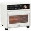 HOMCOM Fornetto Elettrico 1500W da 13L con Funzione Friggitrice ad Aria, 12 Programmi e Temperatura Regolabile, Bianco