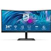 Philips E Line 346E2CUAE/00 Monitor PC 86,4 cm (34) 3440 x 1440 Pixel Wide Quad HD+ LCD Nero [346E2CUAE/00]