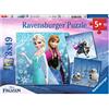 Ravensburger - Puzzle Disney Frozen, Idea Regalo per Bambini 5+ Anni, Gioco Educativo e Stimolante, 3 Puzzle da 49 Pezzi