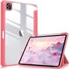 FINTIE Custodia ibrida compatibile con iPad Pro 11 (2022/2021/2020/2018, 4e/3e/2/1a generazione) - Custodia trasparente ultra sottile antiurto con portamatita, standby/sveglia automatica, rosa