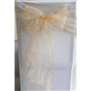 CNFQ Set di 50 fiocchi per sedia in organza, battesimo, festa, decorazione per matrimonio, colore: oro chiaro