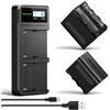 NEEWER NP-F970 Batterie di Ricambio 7800mAh, 2Pz, Caricatore Rapido con LCD e 2 USB C per Sony FX3/FX30/A7, per Canon R5, per Nikon Z8, Handycam, Luce LED, Monitor e Slider Motorizzato NEEWER