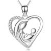 VONALA Collana da donna con pietra di luna in argento Sterling 925, con ciondolo a forma di albero della vita, gioiello regalo di compleanno per sorella, madre, figlia, amica, Medio, Argento sterling