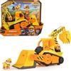 Spin Master Rubble & Crew, Veicolo da lavoro Deluxe di Rubble, Bulldozer da cantiere con luci, suoni e personaggio,Eta 3+