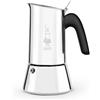 Bialetti Venus - Caffettiera ad induzione, Acciaio inossidabile, Adatta a tutti i tipi di piatti, 4 tazze da caffè (170 ml), Argento