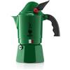 Bialetti Caffettiera New Break Alpina, Manico Anti Scottatura, In Onore Del Corpo Degli Alpini, Non Adatta a Induzione, 3 Tazze (130 ml), Alluminio, Verde