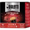 Bialetti Caffè d'Italia, Box 16 Capsule, Roma, Intensità 9, Compatibili con Macchine Bialetti sistema chiuso, 100% Alluminio