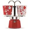 Bialetti Set Mini Express Moka Con 2 Tazze Cuore 90ml