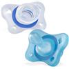 Chicco PhysioForma Ciuccio in Silicone 2-6 Mesi, 2 Pezzi, Set Gommottini 0-2 Mesi, Supportano la Respirazione Fisiologica e Favoriscono il Corretto Sviluppo della Bocca, Azzurro