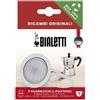 Bialetti Ricambi, Include 3 Guarnizioni e 1 Piastrina, Compatibili con Moka Express, Fiammetta, Break, Happy, Dama, Mini Express e Rainbow, 1 Tazza