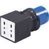 ROSI 1864 Adattatore Industriale 220V > 2 Prese Bivalente 16a 2P+T 220V IP20