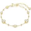 Swarovski Braccialetto Imber, Taglio Round, Design sparpagliato, Bianco, Placcato color oro