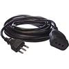 Electraline 46122 Prolunga 5 mt spina e presa bivalente 10/16A, nero - sezione cavo 3G1 mm²