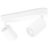 KYOTECH Faretti da soffitto 2 luci plafoniera LED plafoniera bianca faretto orientabile GU10 faretti da soffitto girevoli per 2x lampadine GU10 per cucina soggiorno, lampadine non incluse