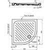 Ideal Standard Piatto doccia IDEAL STANDARD in ceramica semicircolare Tirso bianco L 90 x L 90 x H 7 cm