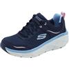Skechers D'lux Walker 2.0-Bambola Daisy, Donna, Intreccio in Pelle Blu Navy con Bordo Rosa Blu, 35 EU
