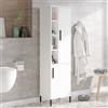 LBSIGN Armadio Da Bagno Multiuso 45x36x174 Con Ante E Vani Aria Bianca