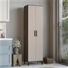 LBSIGN Colonna Da Bagno Multiuso 2 Ante 50x36x184 Cm Visone Cotton E Legno Nadia