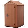 Keter Casetta Da Giardino In Resina 125,8x117x205H Cm Darwin 4x4 Marrone Keter