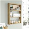 LBSIGN Mensola A Parete Cubo 43x9x60H 3 Ripiani Effetto Legno Rovere Felt