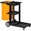 HOMCOM Carrello Pulizie a 3 Ripiani con Ganci e Sacco da 100L, 121x50.5x96.5 cm, Nero Giallo e Grigio