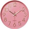 Taodyans Moderno Orologio da Parete Silenzioso Orologio da Cucina Quarzo da 30 cm (Rosa)
