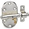 Alberts 128876 Bullone Grendel, con pomolo in ottone, nichelato, piastra 45 x 85 mm, bullone Ø 10 mm