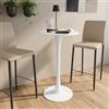 DEGHI Tavolo alto rotondo 60 cm bianco - Tulipano Plus