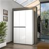 DEGHI Scarpiera 120x200h cm con 5 ante soft close bianco lucido e antracite - Burke