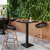 DEGHI Tavolo alto 70x70 cm top nero con struttura in metallo nero - Caio