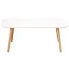 HUOLE Tavolo da pranzo rettangolare scandinavo design in legno per 4-6 persone bianco 110 * 50 * 45 cm-bianco