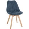 CLP Sedia da Pranzo Linares Plastic I Tessuto I Velluto I Corda I Aspetto Pelle I Poltrona con Struttura in Legno, Colore:Blu Scuro, Materiale:Cordone