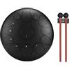 AYCLIF Steel Tongue Drum, Handpan, Tamburo a Lingua in Acciaio, 12 Pollici 13 Note Tamburo Strumento a Percussione con Bacchette per Tamburi, Carry Bag, Libro di Musica, per l'Educazione Musicale