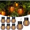 GIGALUMI Luci Solari da Giardino All'aperto - Confezione da 8 a Forma di Fiamma Tremolante, Sfera per Esterni, Impermeabili per Giardino, Cortile, Recinzione, Albero