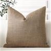 Artscope 1 Pezzi Federe per Cuscini in Finto Lino Minimalista Copricuscini Decorativo per Domestica Soggiorno Camera da Letto Divano 60x60cm, Marrone