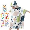 JSTHHTT Poncho da Bagno per Bambini, Telo Mare Microfibra, Asciugamano da Spiaggia, Super Assorbente, Per La Spiaggia la Piscina per Bambini 2-8 Anni (Dinosauro)