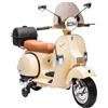 Tecnobike Shop Moto Elettrica per Bambini Piaggio Vespa PX 150 12v Full Parabrezza e Bauletto Luci Suoni LED Mp3 (Crema)