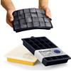 Blumtal stampo ghiaccio silicone 2x24 - stampo ghiaccio con coperchio - stampi ghiaccio per cocktail da 2,6cm - cubetti ghiaccio silicone in M - stampi ghiaccio silicone senza BPA - nero blu e senape
