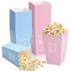 Cozlly 50 Pcs Sacchetti Pop Corn Blu e Rosa, Scatole di Popcorn di Cartone, Acchetti di Popcorn di Carta, per Caramelle Patate Fritte Biscotti e Dolce Sacchetti Pop Corn Compleanno/Feste/Matrimoni