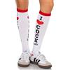 Leg Avenue Calze al ginocchio da donna, Cocktail Bianco/Rosso, taglia unica